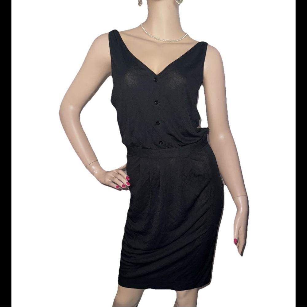 MOSCHINO Cheap And Chic Black Sheath Rayon Sleeveless Dress 6 LBD